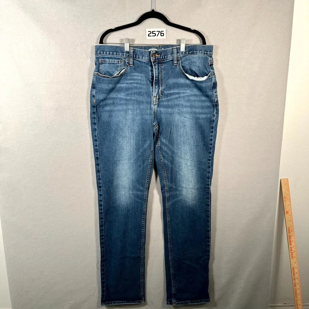 Old Navy Built‎ In Tough Flex Jeans Mens 36x36 Blue Denim Stretch Straight Leg
